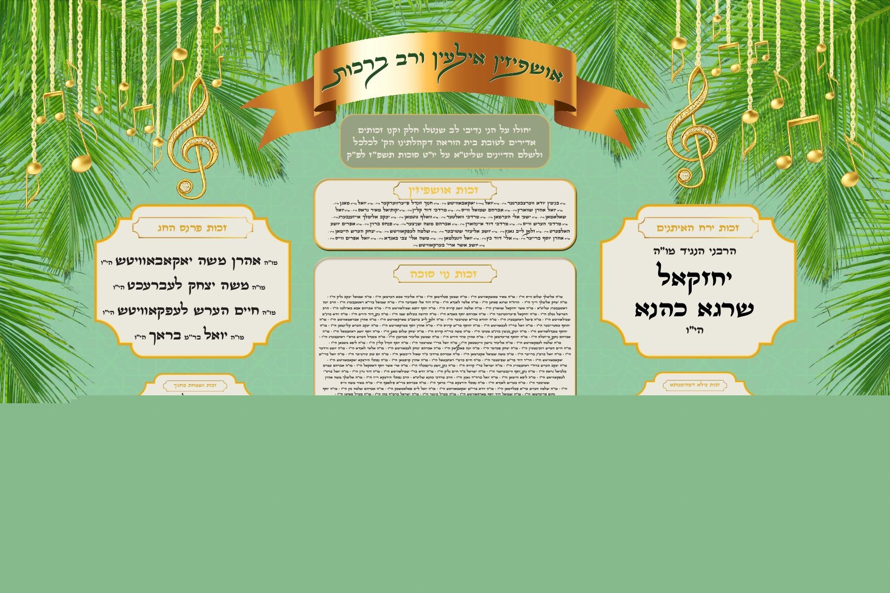 Sukkah donor display, design 1
